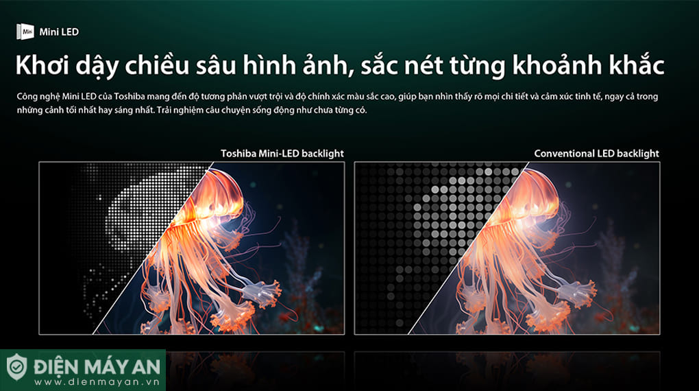 Smart Tivi Mini LED Toshiba AI 4K 85 inch 85Z770RP